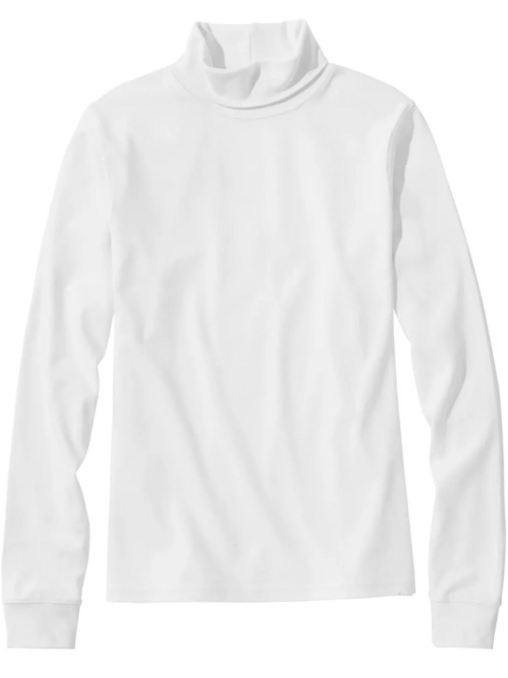 L.L. Bean White Long-Sleeve Turtleneck Shirt